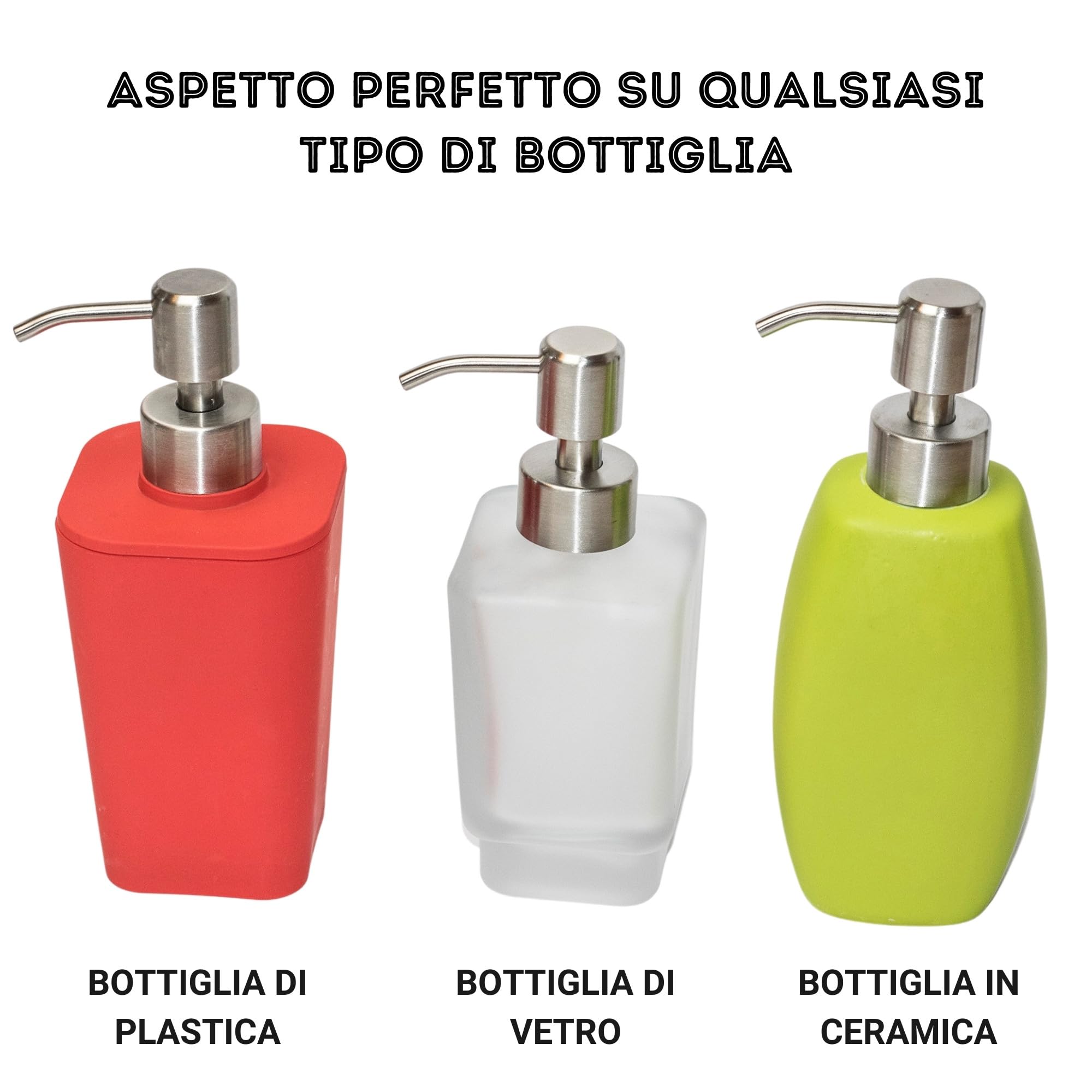 Kapitan 304 Sapone in Acciaio Inossidabile Distributore di Emulsioni Pompa di Ricambio 28 mm Finitura Spazzolata di Alta Qualità