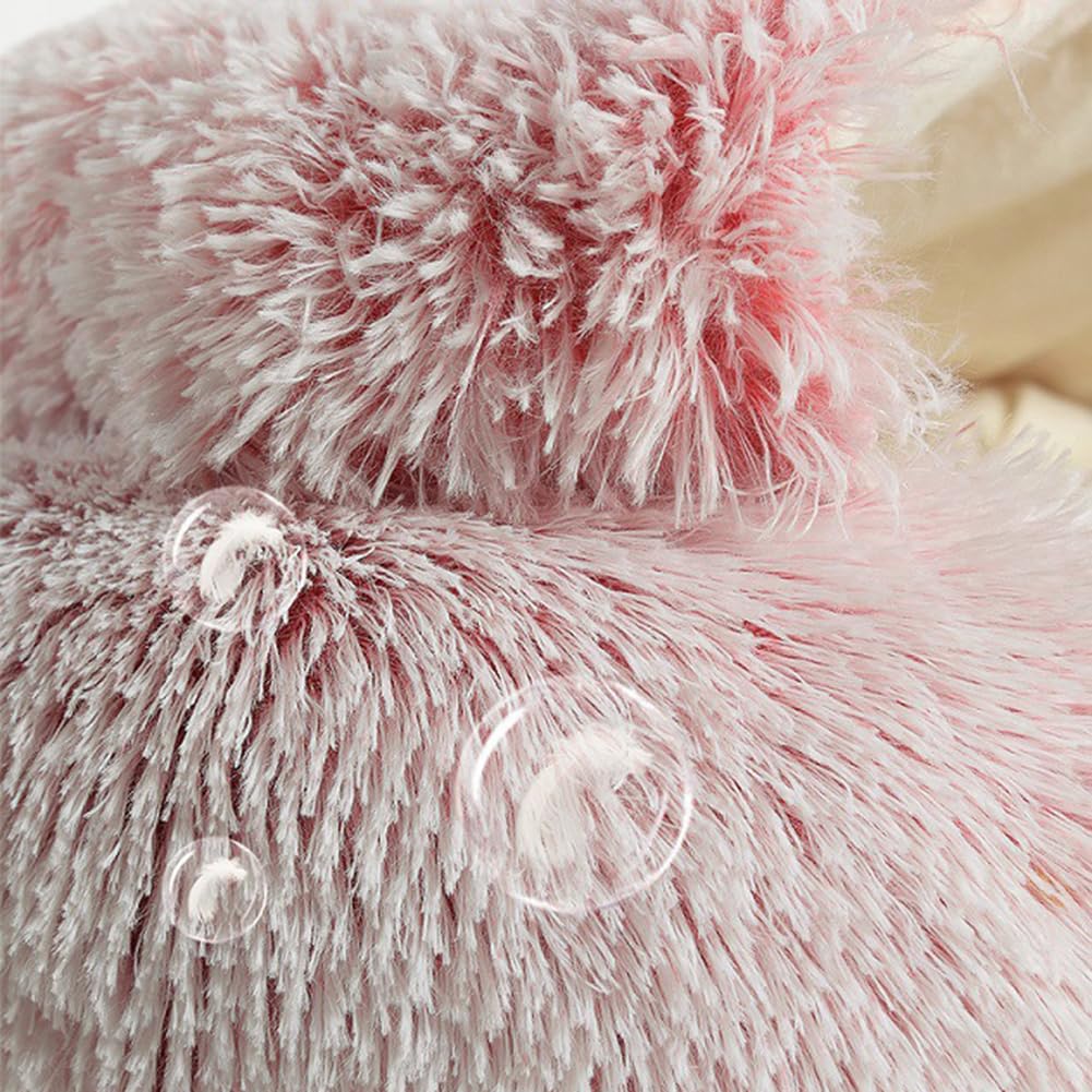 Hundebett Flauschig, Halbgeschlossene Katzenbett, Donut Kissen, Waschbar, Langer Plüsch, Donutbett für Hunde und Katzen, Hundekissen mit Extra Dicker Füllung (Rosa,XL-70cm/27.6in)
