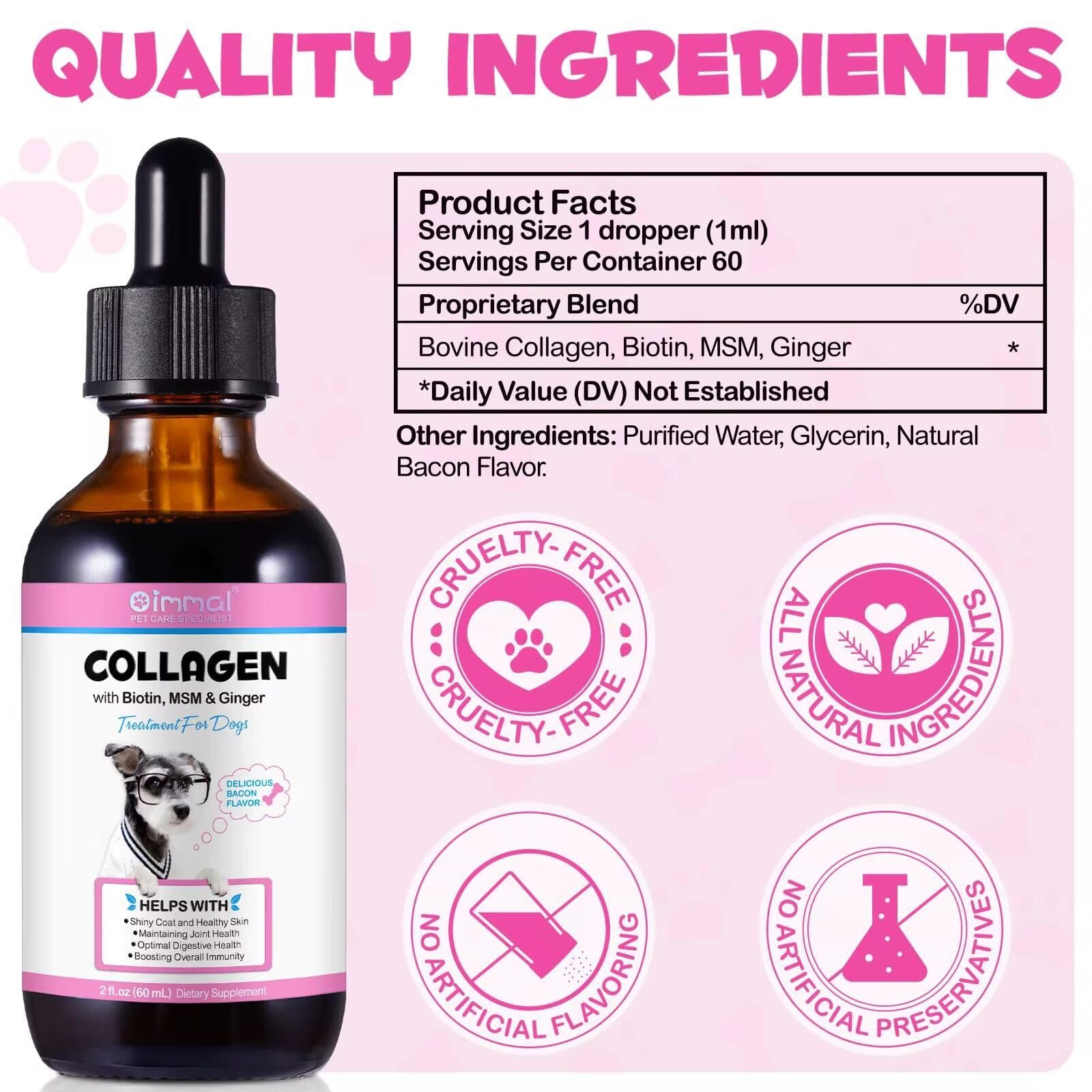 Improved Szymoney Liquid Collagen for Dogs Skin and Coat Collagen Supplement, Dog Joint Supplements - Image 3