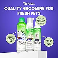 Vista 8 de TropiClean Limpiador facial sin agua de vainilla cálida para perros, lavado facial de espuma para perros, lavado facial de perro derivado
