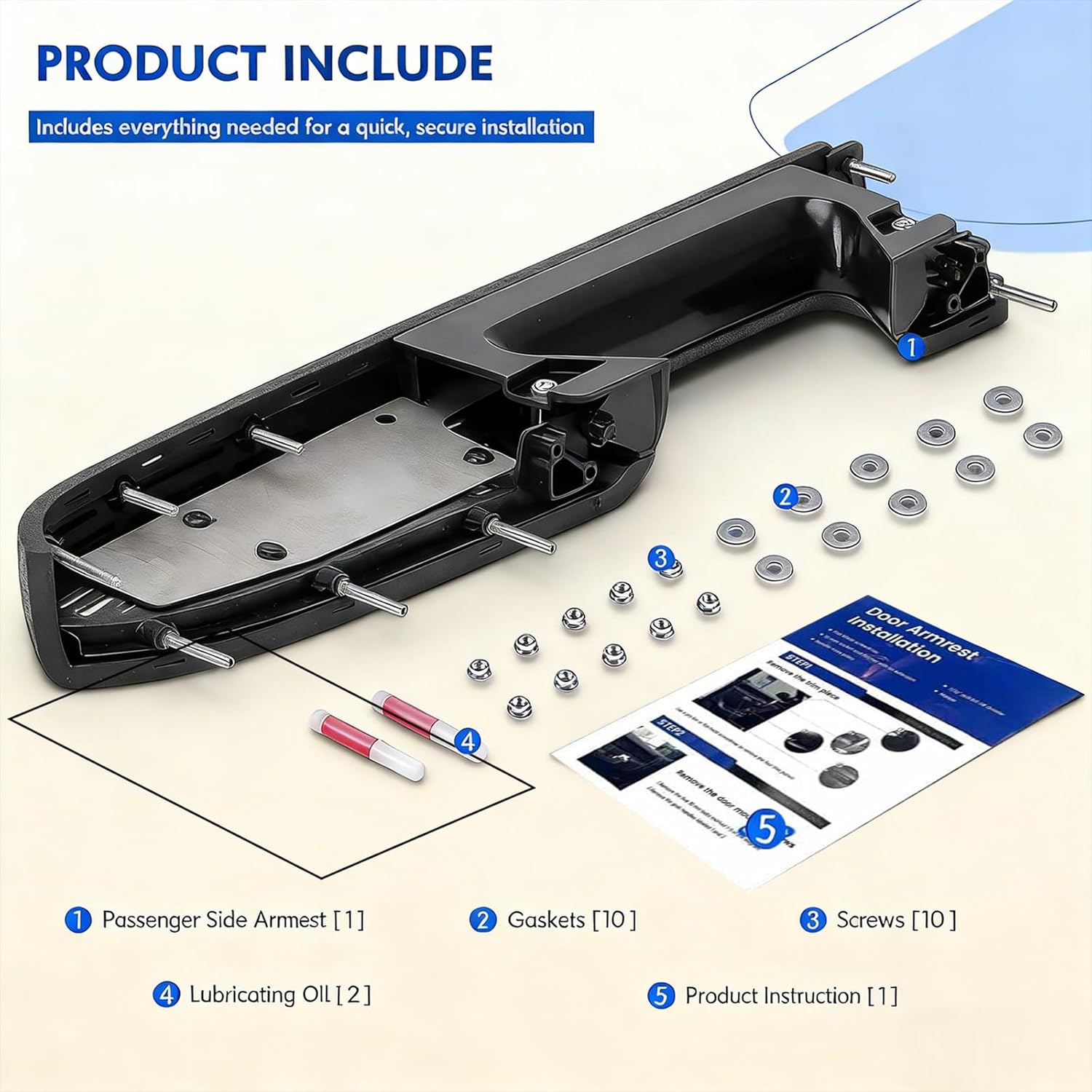 Passenger Side Front Right Door Handle Replacement Part 22818470 for Multiple Vehicles Release Handle