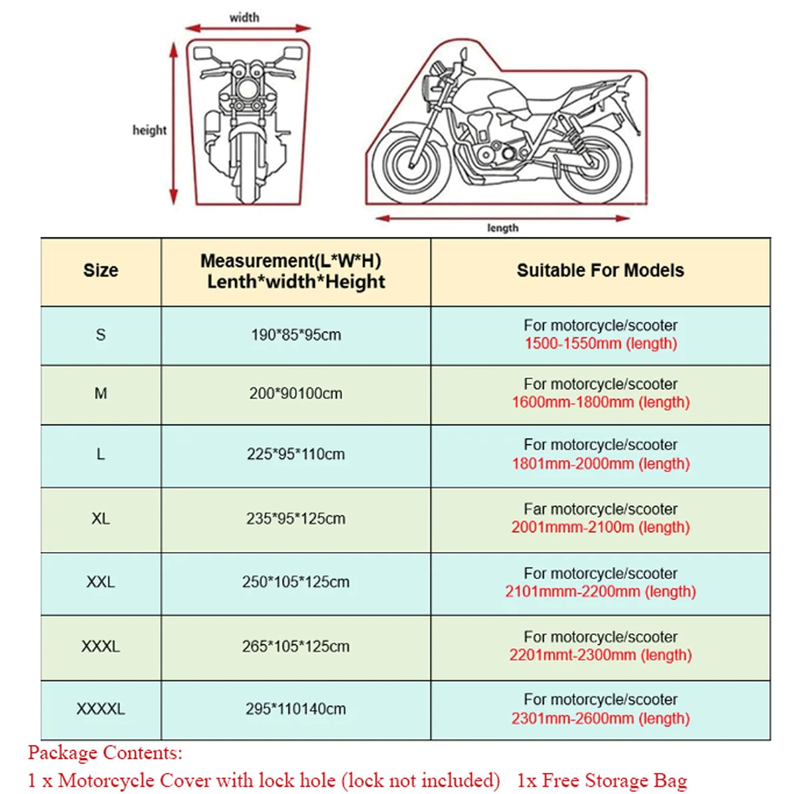 Housse de vélo Housse de Protection pour Moto d'extérieur, imperméable, Premium, étanche à la Pluie, à la poussière et au Soleil Housses de vélo