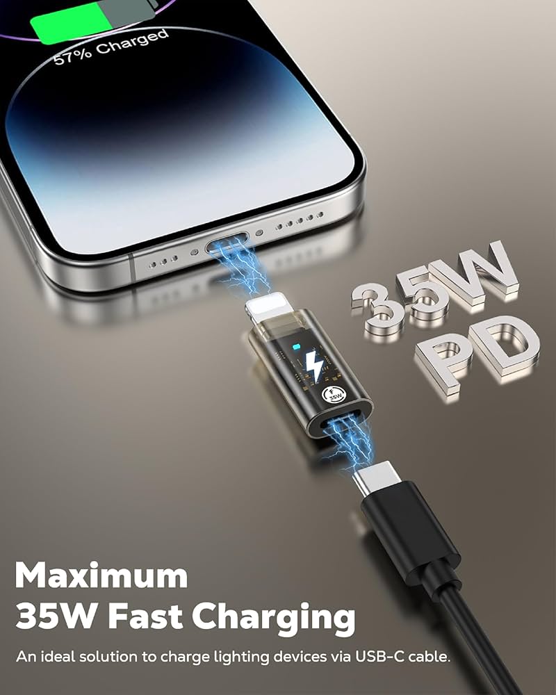 Pack 3 Adaptadores Sync Datos MoKo , Soporta 35W PD Carga Rápida Y Sincronización De Datos Adaptador Lightning Macho A USB C Hembra Para IPhone Adaptador Usb C A Lightning