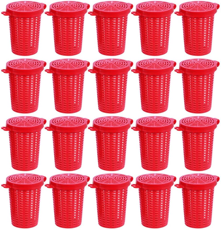 MiOYOOW Fishing Bait Cage, Trap Fish Lure Feeder Holder Box Plastic Bait Bucket Fish Shrimp Earthworm Crab Catfish Cast Net