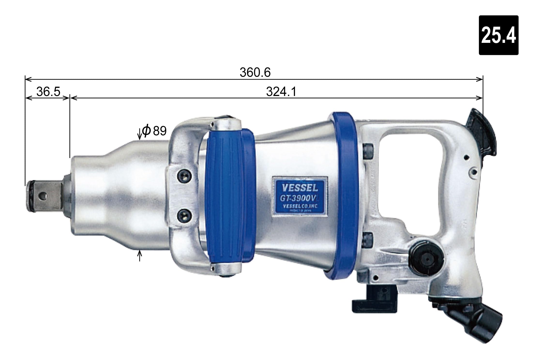 正規品，新作登場 ベッセル GT-3900VP 25.4mm エアーインパクトレンチ