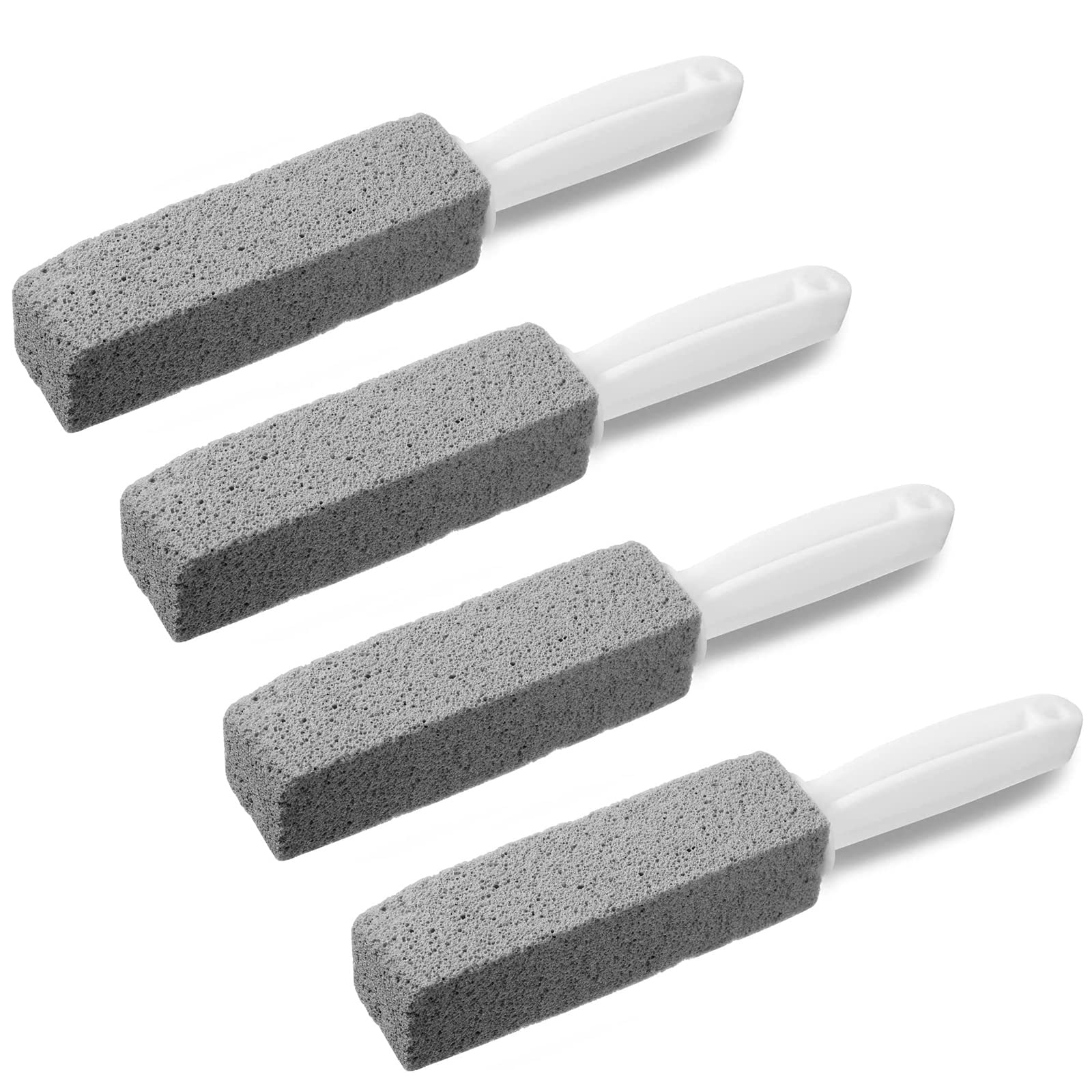 Pumice Stone Toilet Cleaner, Pack of 4 Blocks Pumice Stone for Toilet, Scouring Pad for Toilet Cleaner for Tile Cleaner, Strong Urine Stone Remover, Cleaning Stone for Grill, Kitchen, Shower,
