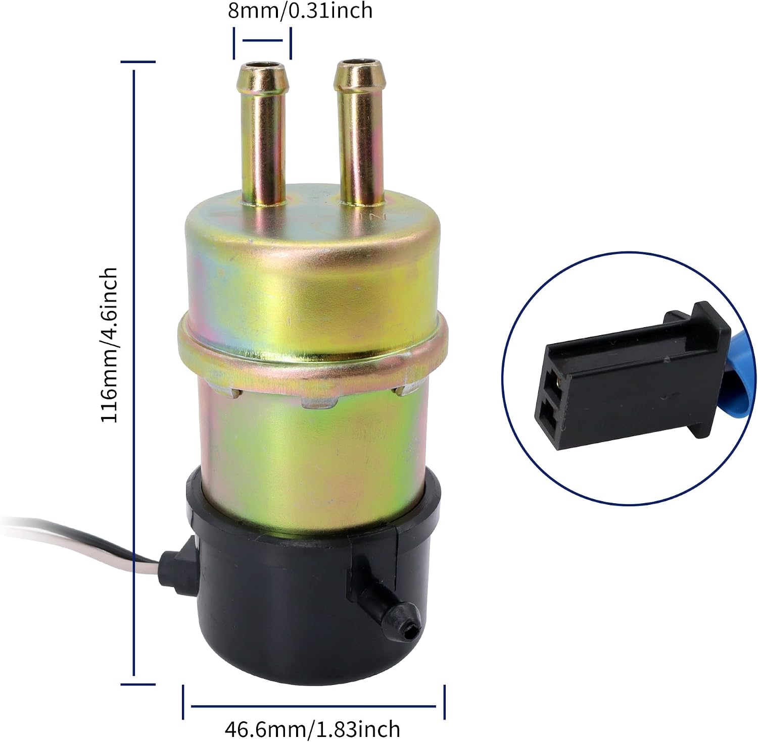 Electric Fuel Pump 12V Compatible with Yamaha Vstar 650 1100 XVS650 XVS1100 Virago 1000 1100 Vmax 1200 XJ600S Seca II TZ250 Vstar 1100 Low Pressure Fuel Pump