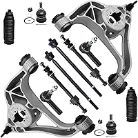 Vista 107 de Detroit Axle - Kit de suspensión completo de 12 unidades para Dodge Ram 1500 4x4 solamente - 2 brazos de control superiores y rótulas, 2 rótulas
