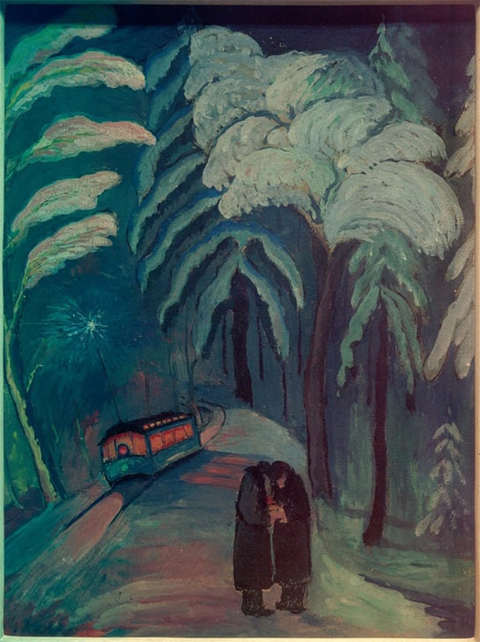 ARTXLXXBN Famous Painting Canvas Artwork Graffiti Print Blue Spark by Marianne Von Werefkin Portrait Canvas Image for Home Decor 60x90cm