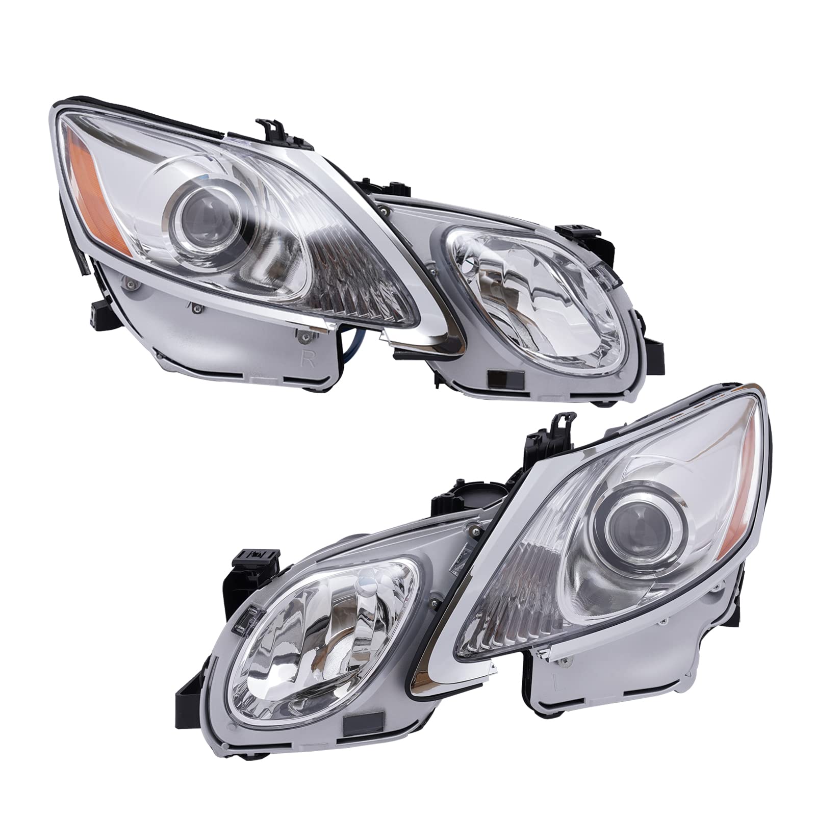 Headery Front Headlight Assembly for 2006-2011Lexus GS300/GS350/GS430/GS450h/GS460 w/Factory Xenon/HID w/O AFS Model Only, Left Driver+Right Passenger