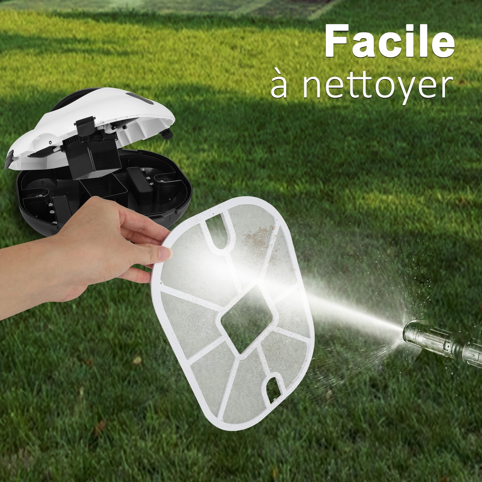 Poolrobot, Batteria 5000mAh e 130 Minuti di Tempo di Pulizia, Doppio Motore aspiratore, parcheggio Automatico, IPX8 Impermeabile, Ideale per Pavimenti Piatti Piscina Fino a 80 m²