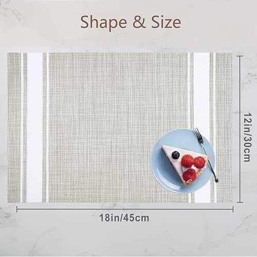 Miniatura 5 de DACHUI manteles individuales resistentes al calor, contra manchas, no se deslizan, lavable, de PVC, manteles individuales tejidos de vinilo