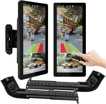 12.3 Inch IPS AI BSD Blind Spot DVR Mirror 1080P AHD Dual Head Stretchable Side View Reverse Backup Camera for Truck BusLeft Right