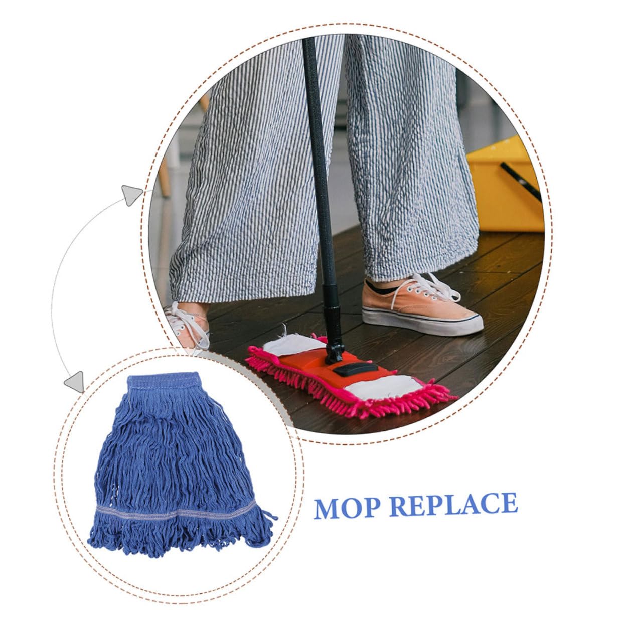 Alipis 2piezas Reemplazo De Cabeza De Mopas Accesorio De Reposición De Mopas De Alta Absorción Para Limpieza De Pisos y Azulejos Cabezas De Reutilizables y Duraderas Para Uso Comercial