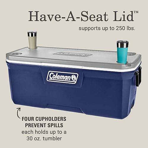 Miniatura 5 de Coleman Classic Series - Hielera portátil con aislamiento, resistente a fugas, para exteriores, conversa el hielo hasta por 5 días, 52, 70, 120