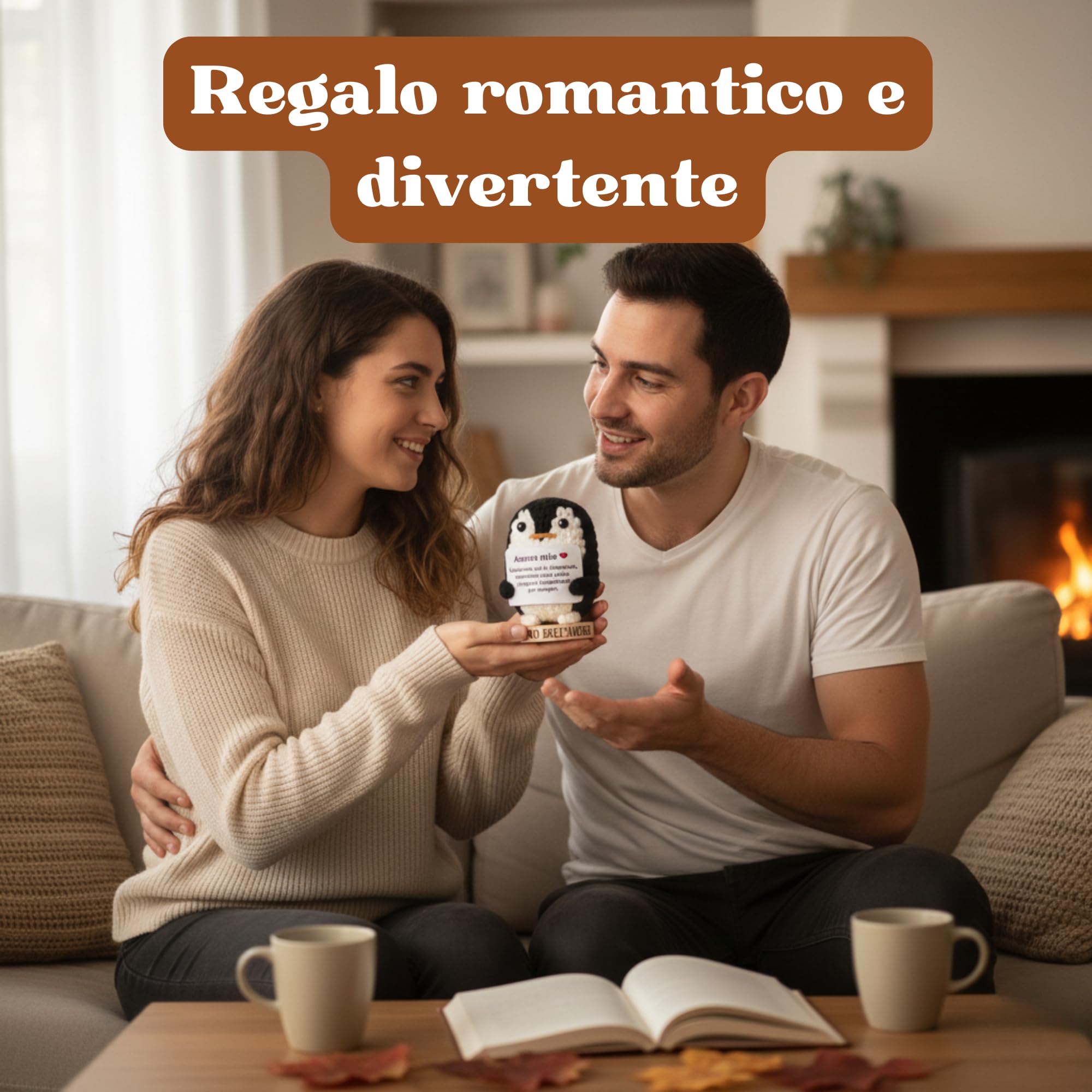 Pinguino Peluche dell’Amore – Regalo Romantico per Fidanzato o Fidanzata, Idea Regalo Anniversario, Mesiversario o Matrimonio – Regalo di Coppia San Valentino “Amore Mio” (Pinguino dell’Amore)