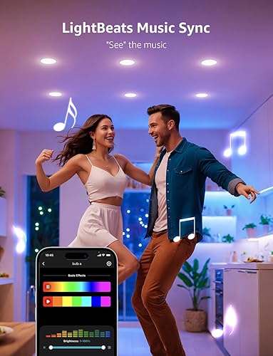 Miniatura 5 de Lepro BR2 - Bombillas inteligentes LED AI, iluminación generada por IA, LightGPM 2 con LLM, sincronización de música LightBeats, control de voz a