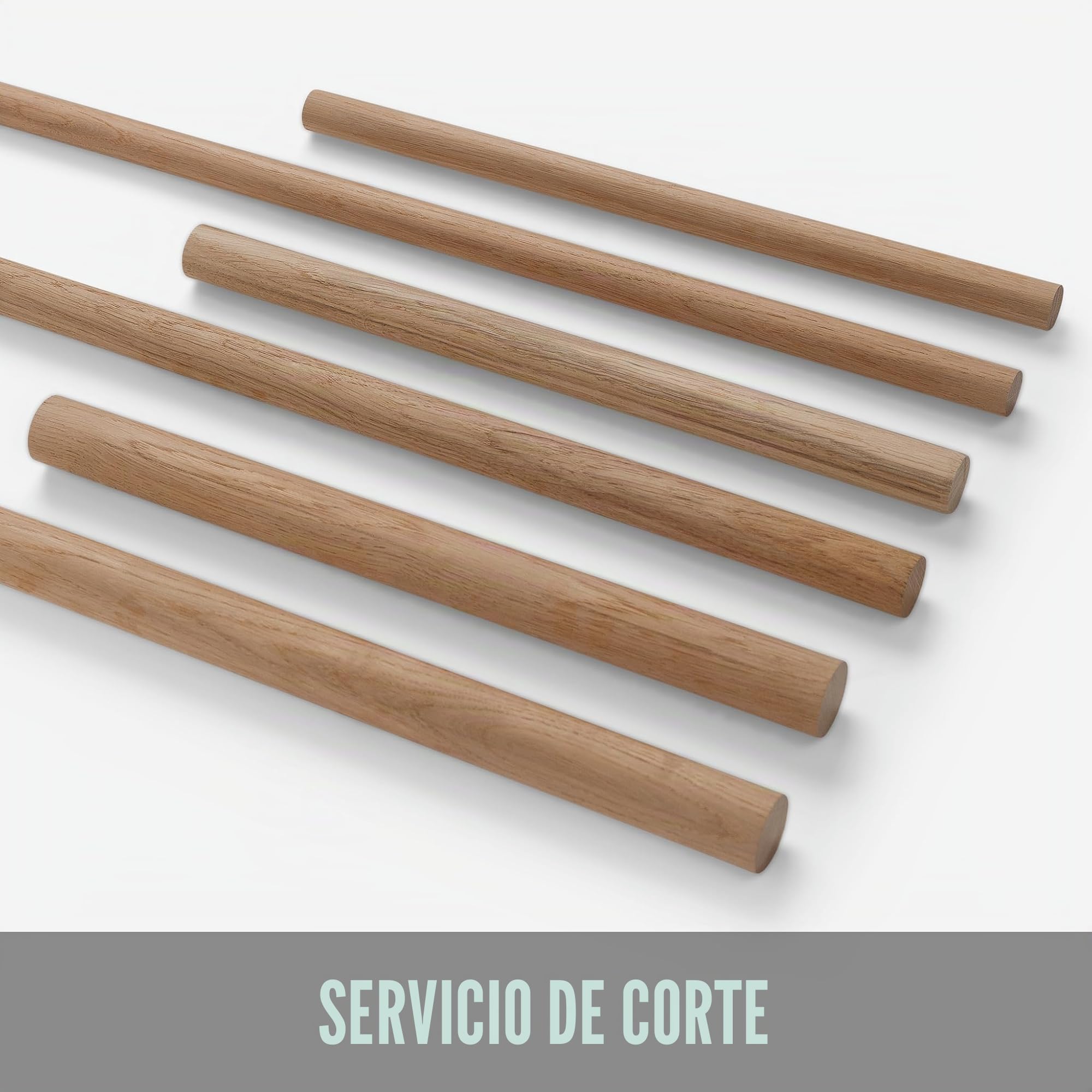 Barra redonda de roble Ø 40 mm [300–1000 mm de longitud seleccionable] – Astilla de madera maciza lisa – Natural y secado técnicamente – Ideal para carpintería y bricolaje