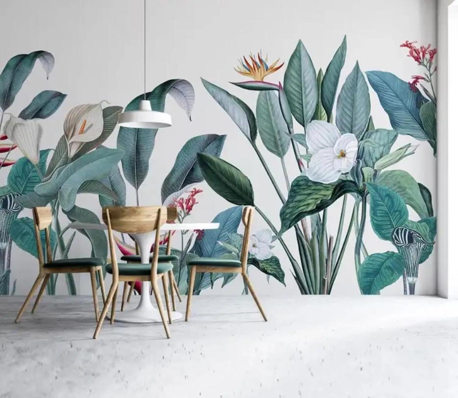 Papier peint mural 3d plantes fleurs pour chambre a coucher