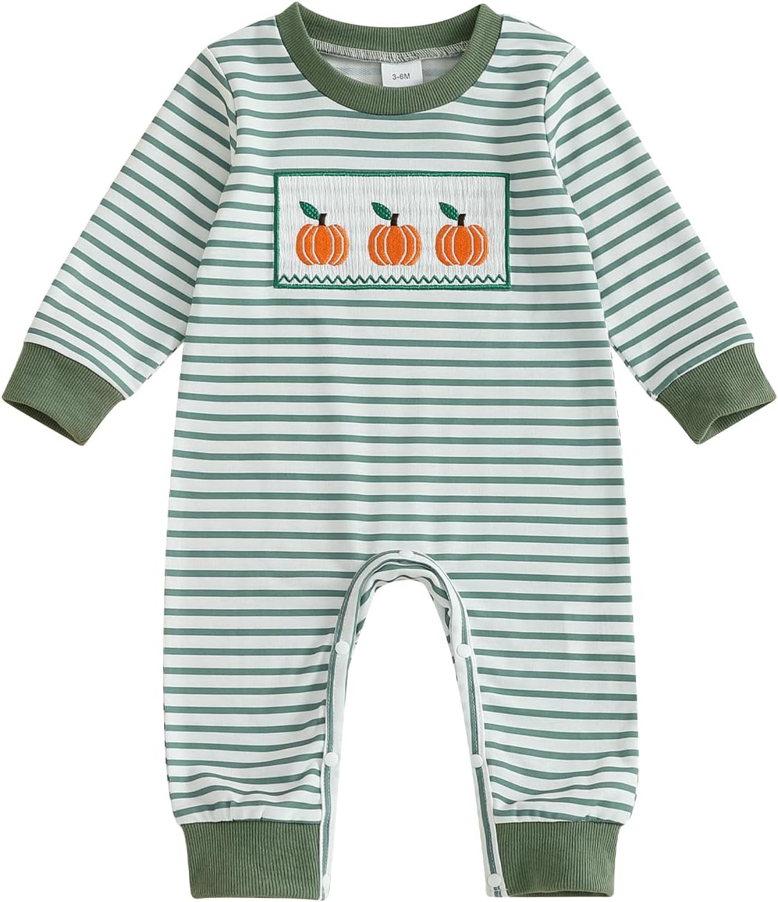 Newborn Baby Boy Girl Halloween Outfit Pumpkin Embroidery Stripe Romper Jumpsuit Bodysuit Fall Winter Clothes Newborn Baby Boy Girl Halloween Outfit Pumpkin Embroidery Stripe Romper Jumpsuit Bodysuit Fall Winter Clothes