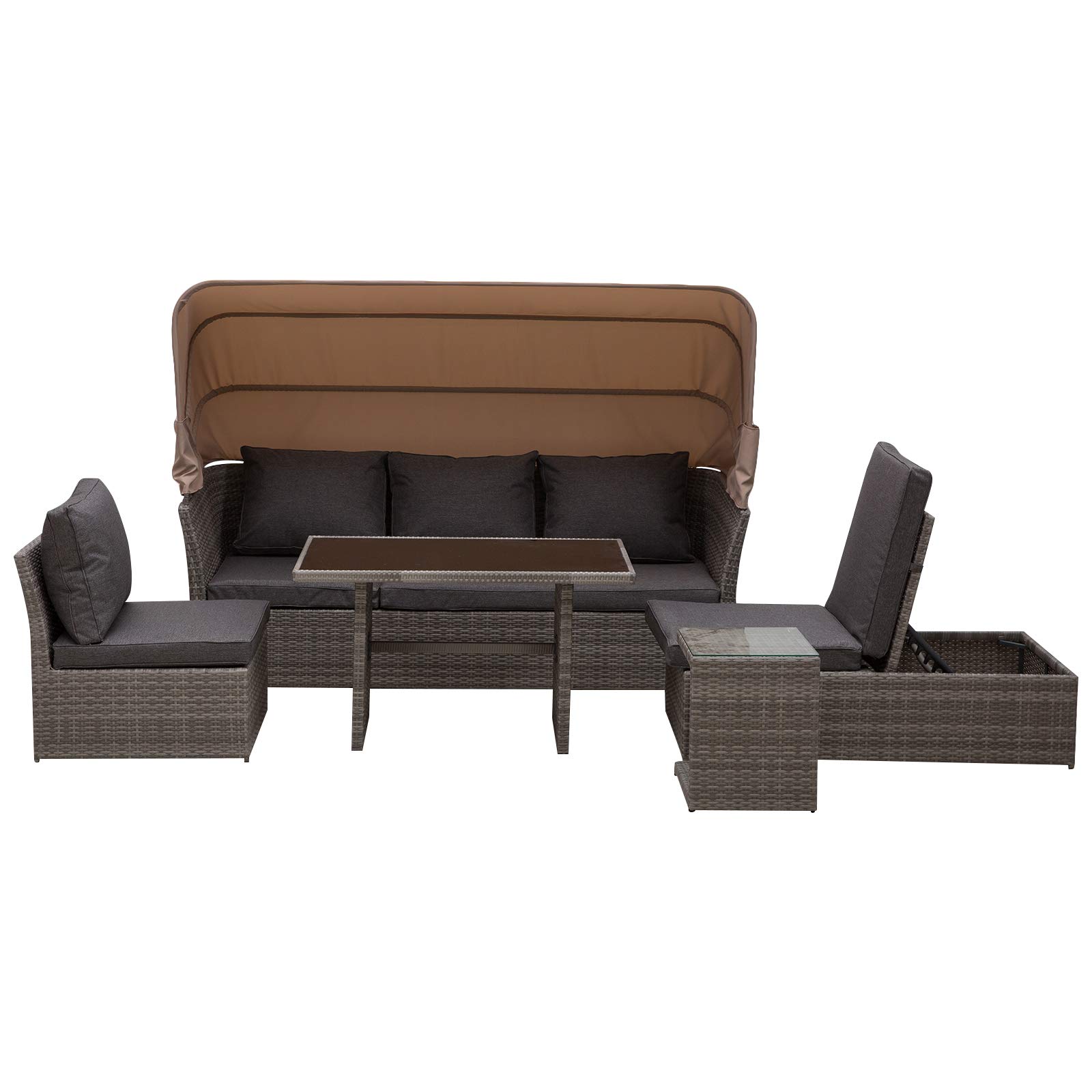 Outsunny 5 Pcs Pe Rattan Sofa Set With C Buy Online In Hong Kong At Desertcart