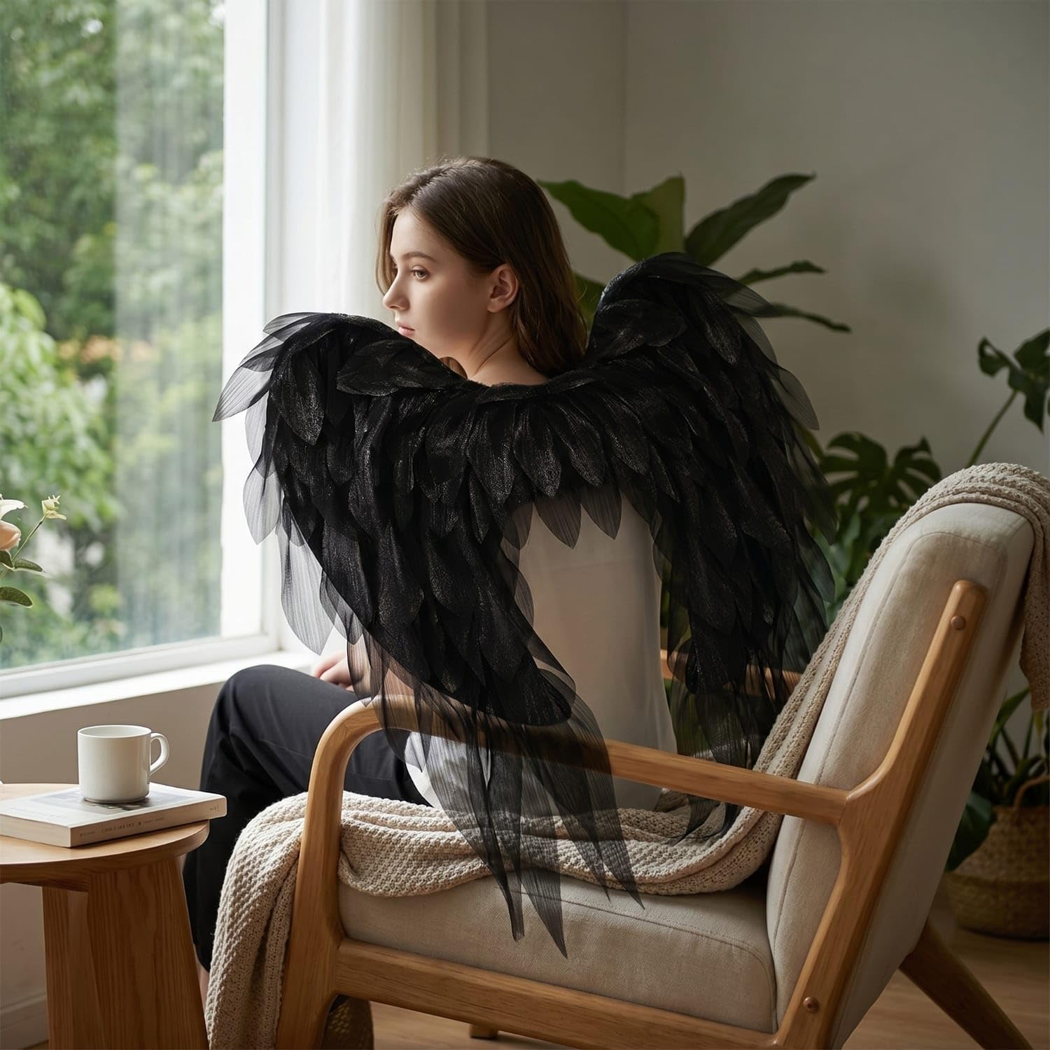 Transparent Angel Wing Prop Feathered Look Angel Wings Lightweight