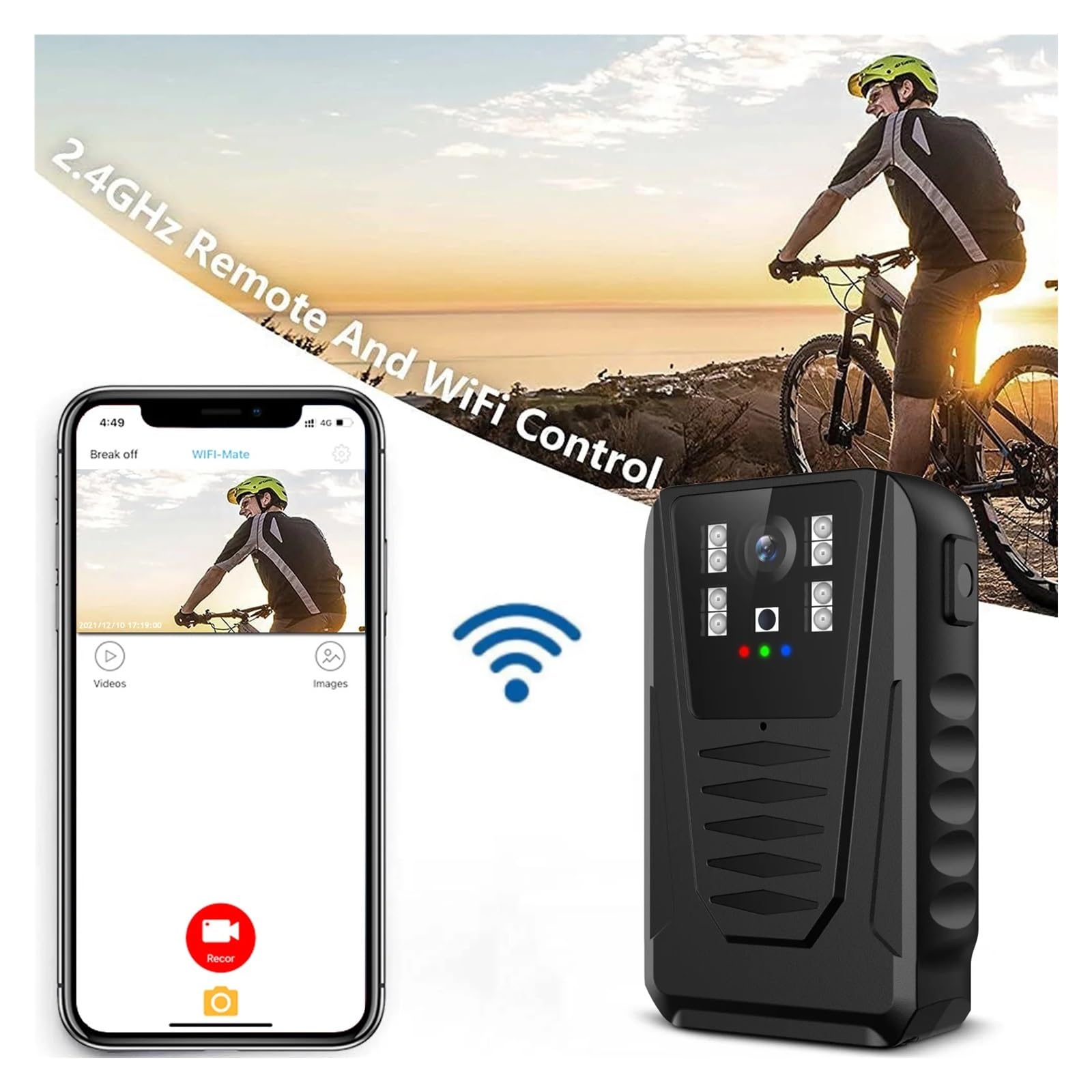 Mini kamera korpusowa 1080P HD IP65 montowana na ciele mała przenośna wodoodporna noktowizor kieszeń bezpieczeństwa policyjna,Seria Straż(With 64G TF Card)