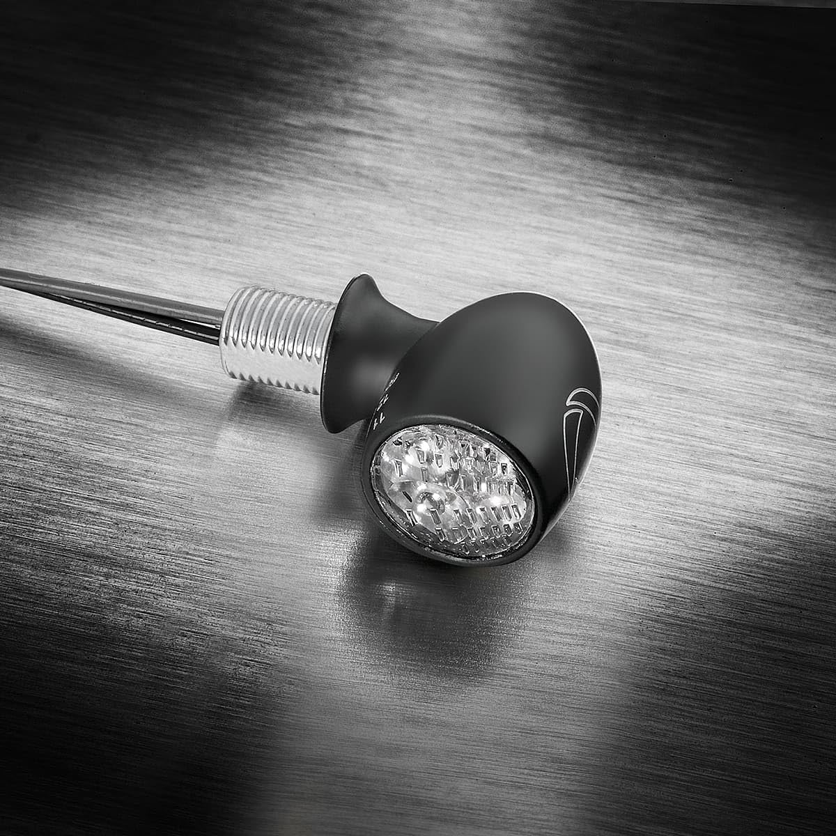 ZIEGER Kellermann Atto DF LED Mini Blinker, schwarz, Paar | Integriertes Rücklicht, Integriertes Bremslicht