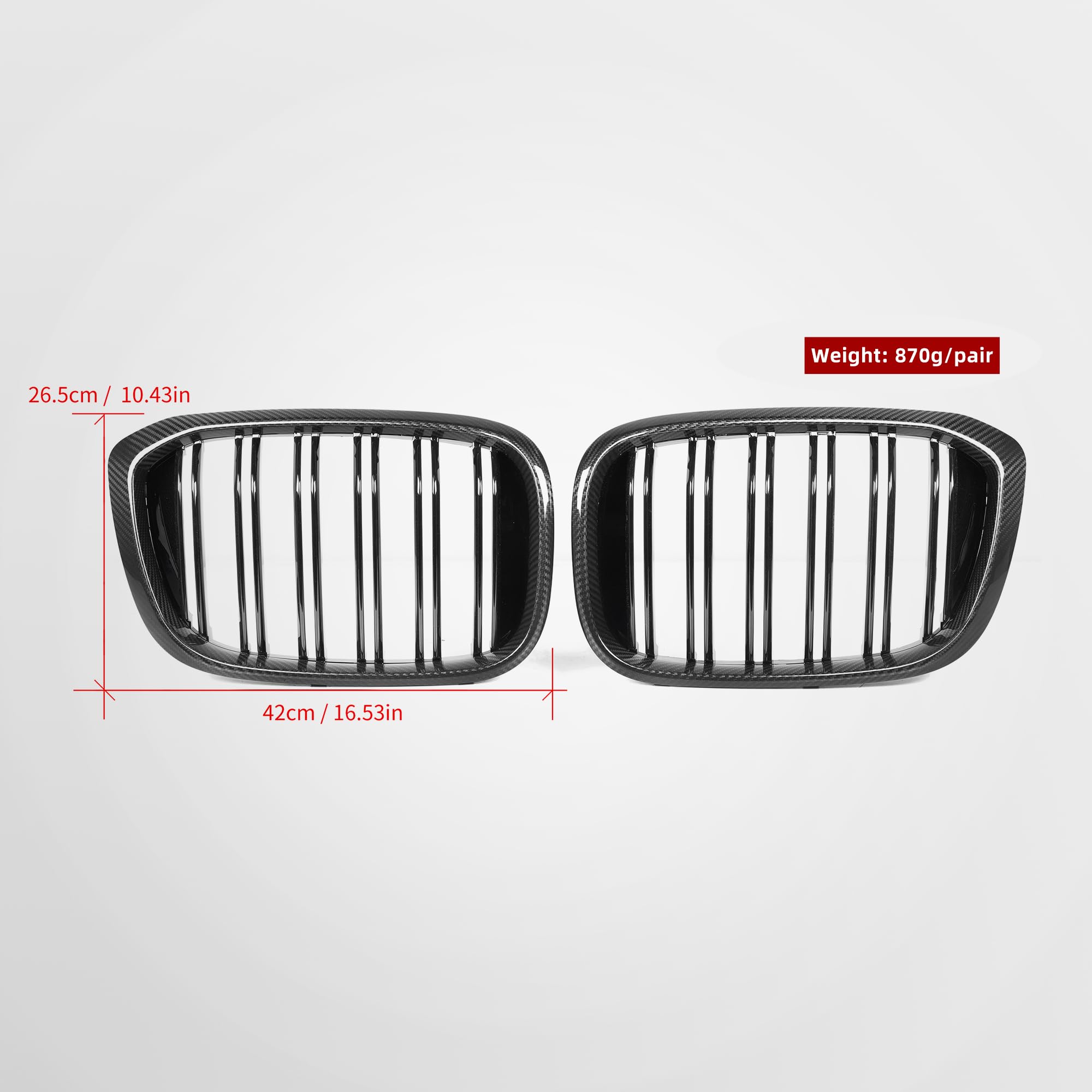 G01 Griglia anteriore/griglie a secco in stile carbonio di ricambio per BMW Serie X3 G01/G08 e X4 Serie 4 G02 berlina a 4 porte 2019-2021 2 pezzi/set