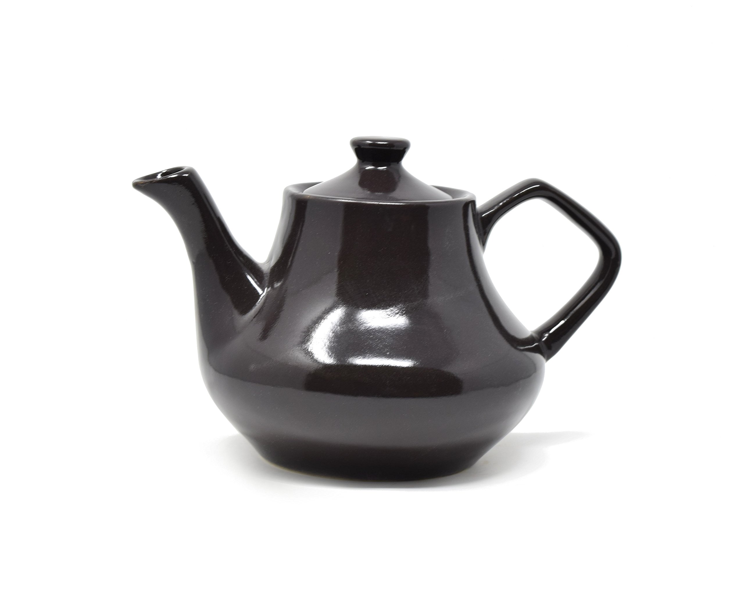 The Himalayan Goods Company Premium Stoneware Ceramic Teapot with Spout (Black) 1.1 Liter