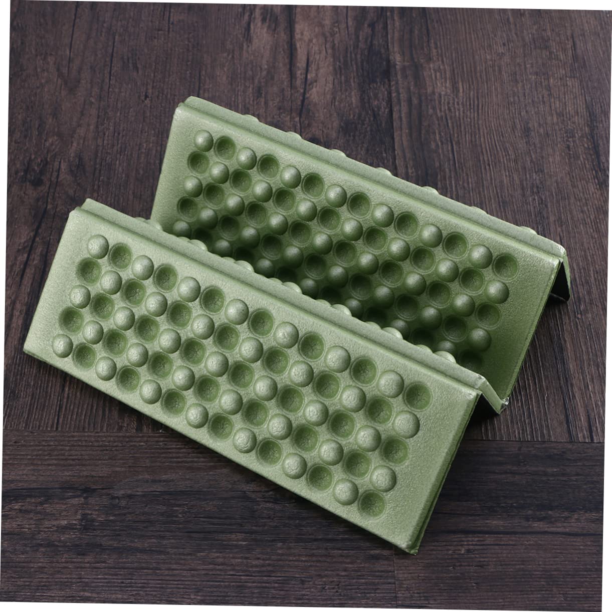 CORHAD 4Pcs Folding Pads for Camping Lightweight Xpe Seat Cushions with Honeycomb Design Compact Storage Bag for Outdoor Picnic Park Hiking Green