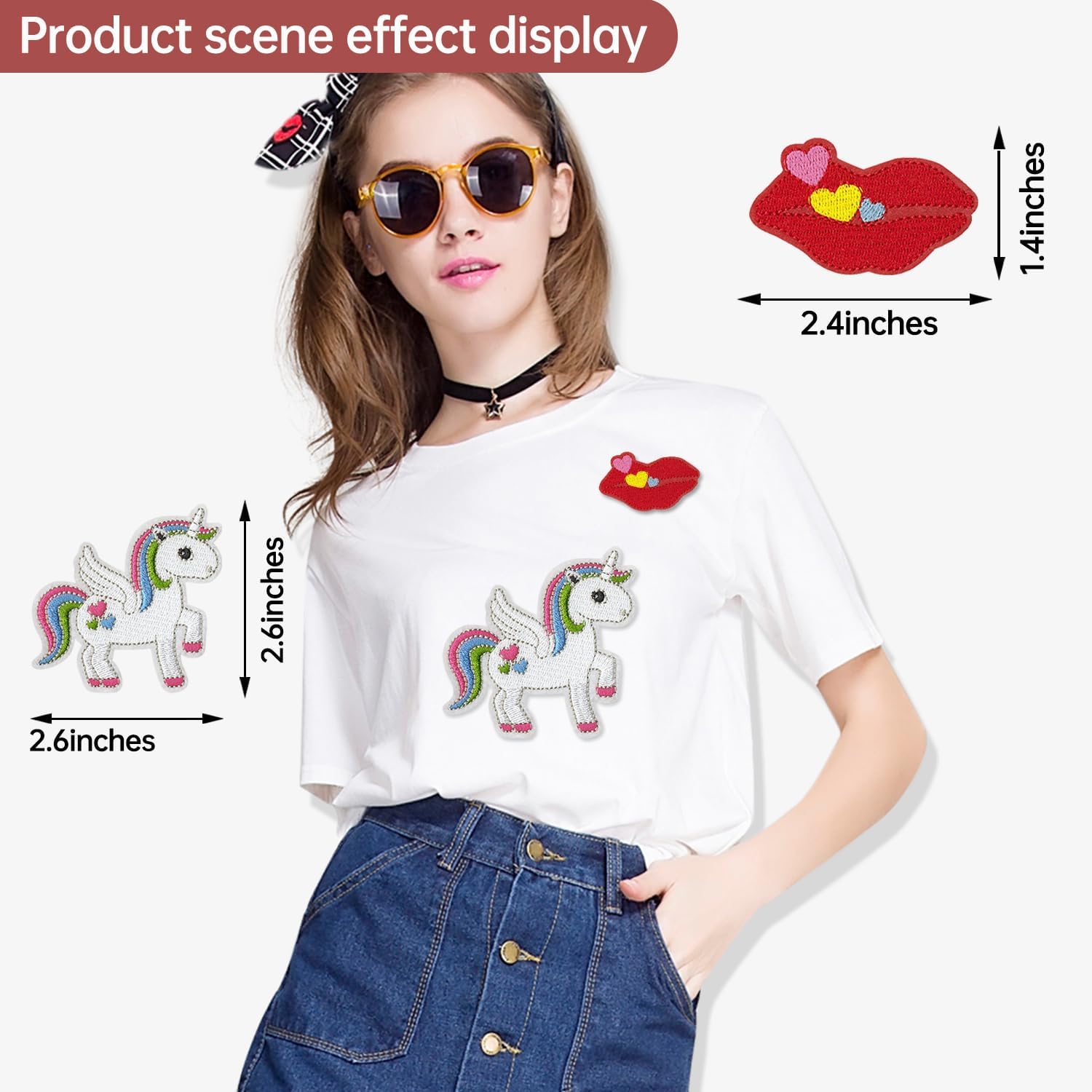 60pcs Iron On Patches Embroidered Appliques - Random Mixed Designs for Clothes, Jackets, Hats, Jeans, DIY Crafts (No Sew Easy to Apply, Bright Colors) - Image 2