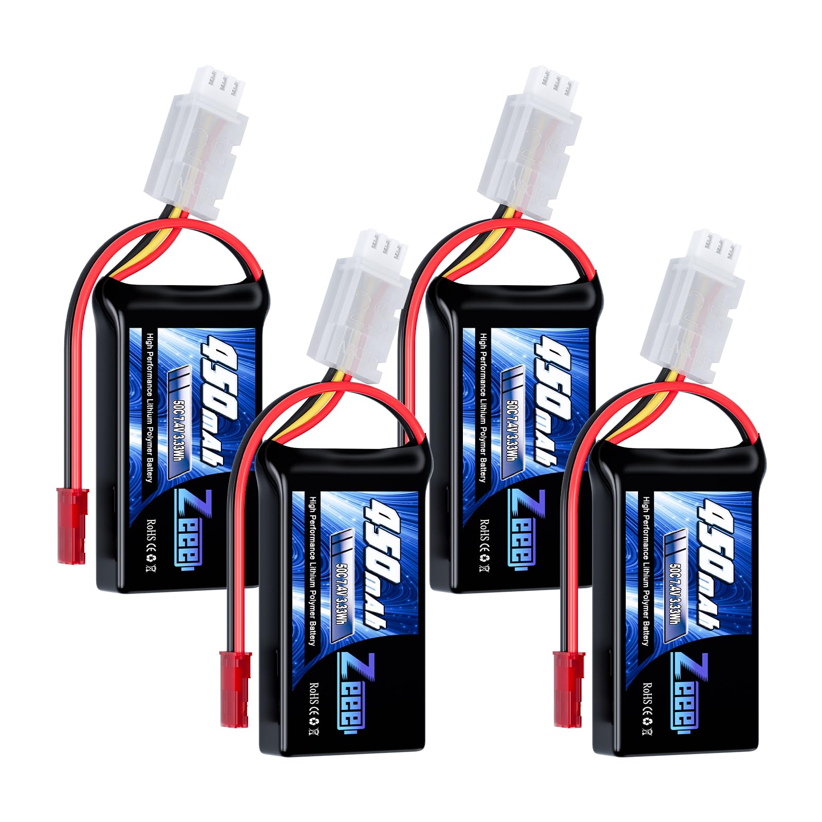 Amazon.com: Zeee 2S Lipo Battery 450mAh 7.4V 50C Soft Pack RC