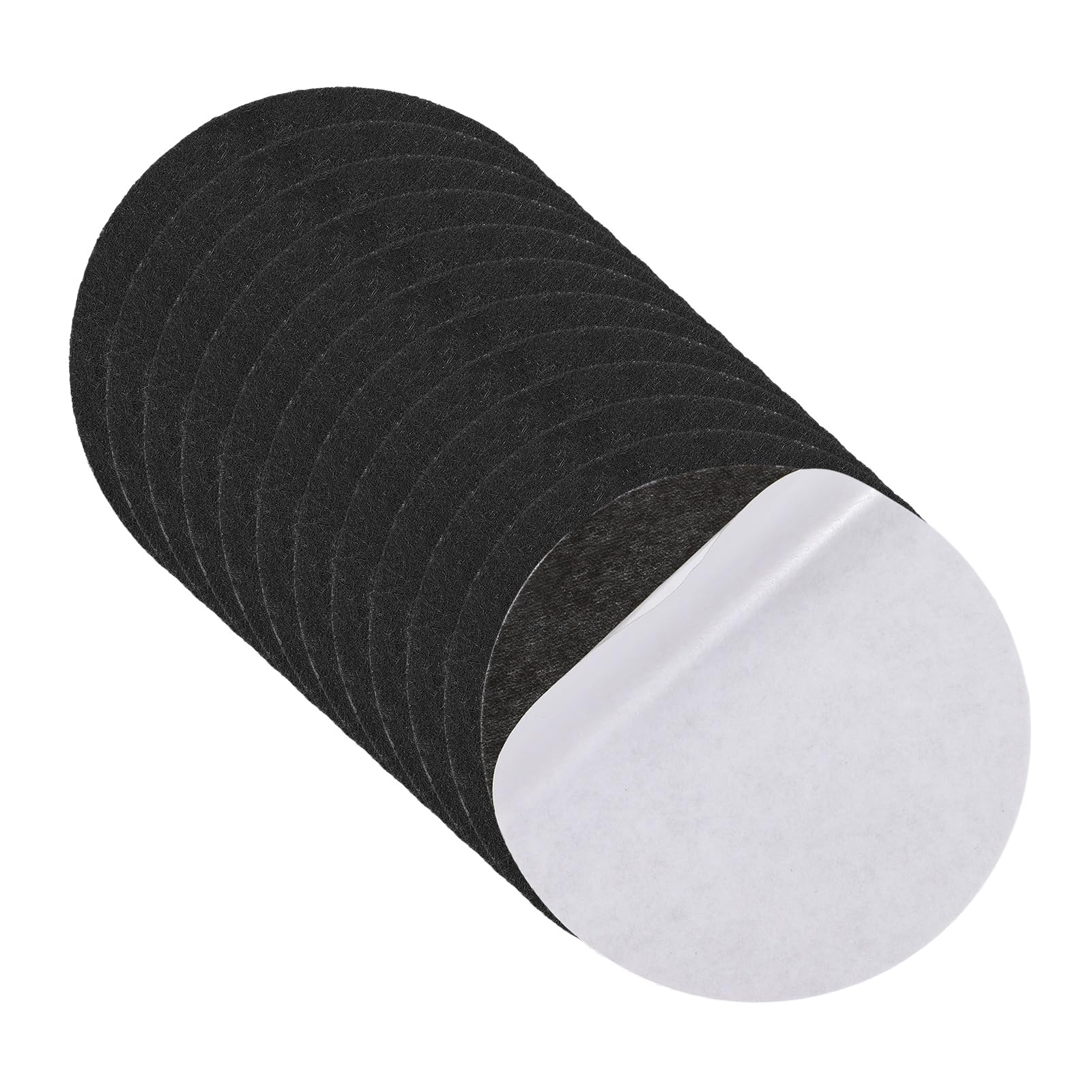 sourcing map 12Pcs Lamp Base Felt, 9cm Dia 2mm Thick Adhesive Round Soft Felt Furniture Pads, Non-Slip Anti-Scratch Backed for Reading Light Table Lamp DIY Craft, Black