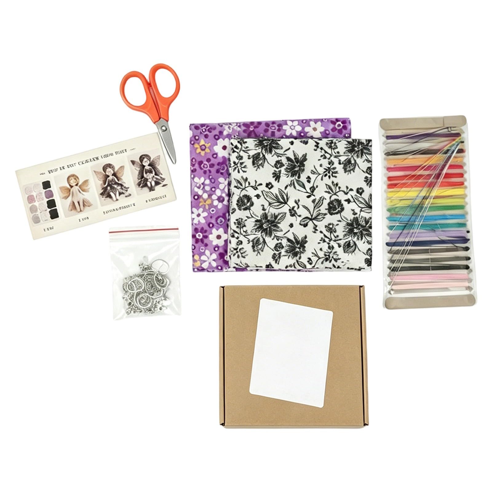 Flower Fairies Patchwork Craft Kit,Patchwork Fairy Kit Handmade Sewing Doll Set Art Craft Gift for Craft Lovers &Beginner Crafters& Home Decor (G, One Size)