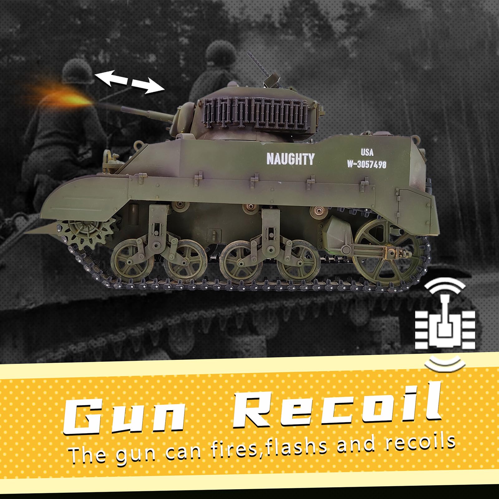 1/16 ラジコン アメリカ軽戦車M5-A1 Amazon.com: GoAssemb 1/16 Scale RC US M5A1 Stuart Light Tank