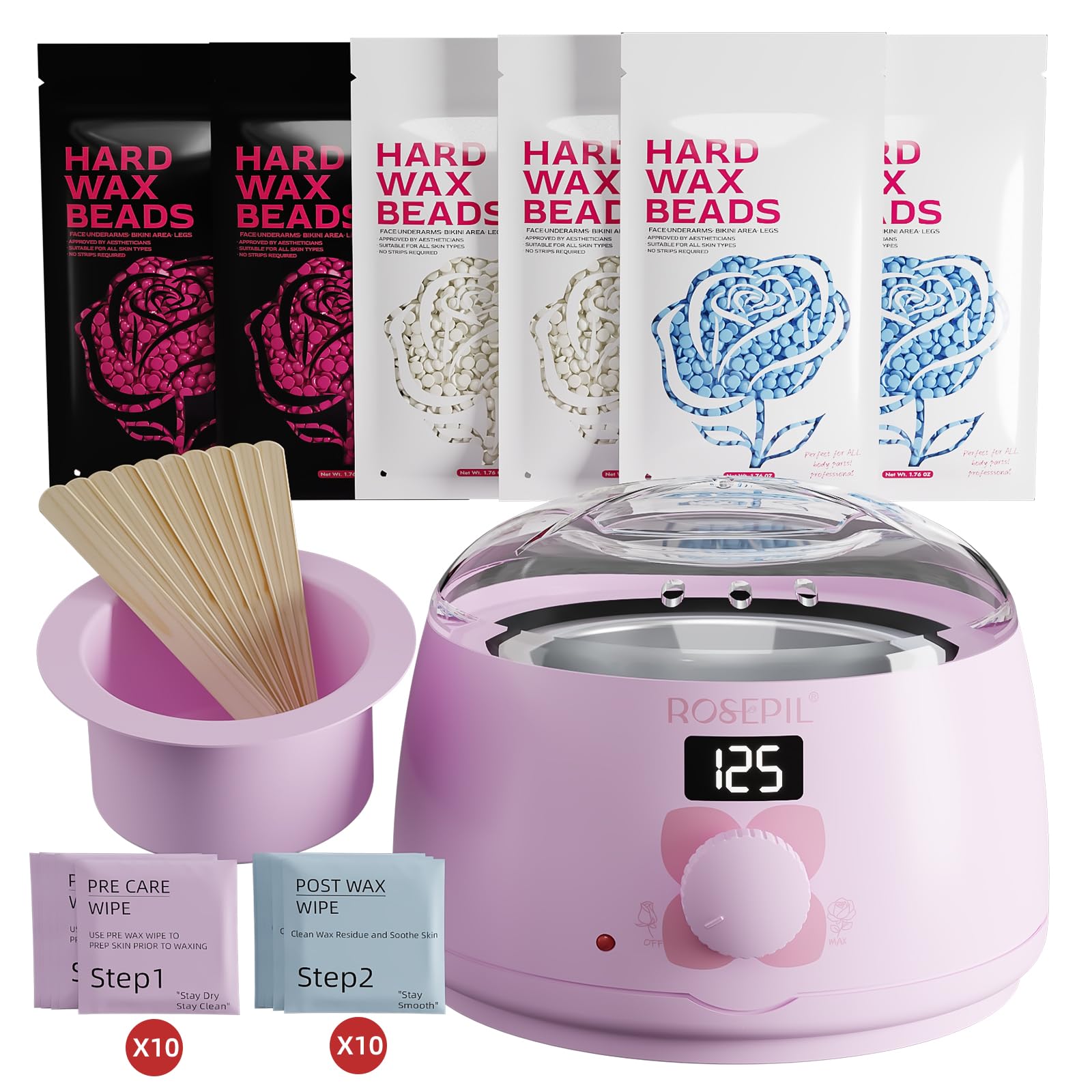 Amazon.com : Rosepil Digital Wax Warmer Waxing Kit for Women&Men
