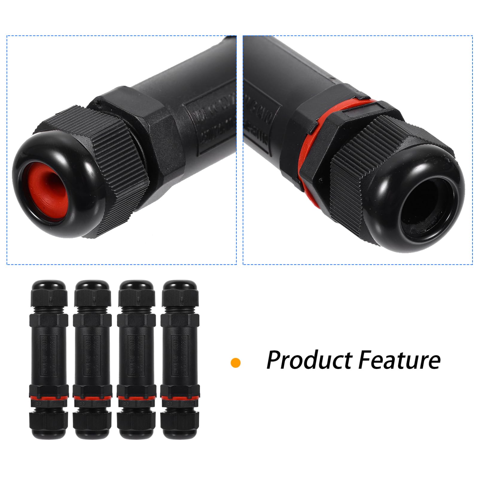 8pièces Connecteur Électrique Étanche Broches Pour Led Adaptateur Pour Câblage Extérieur Et Intérieur