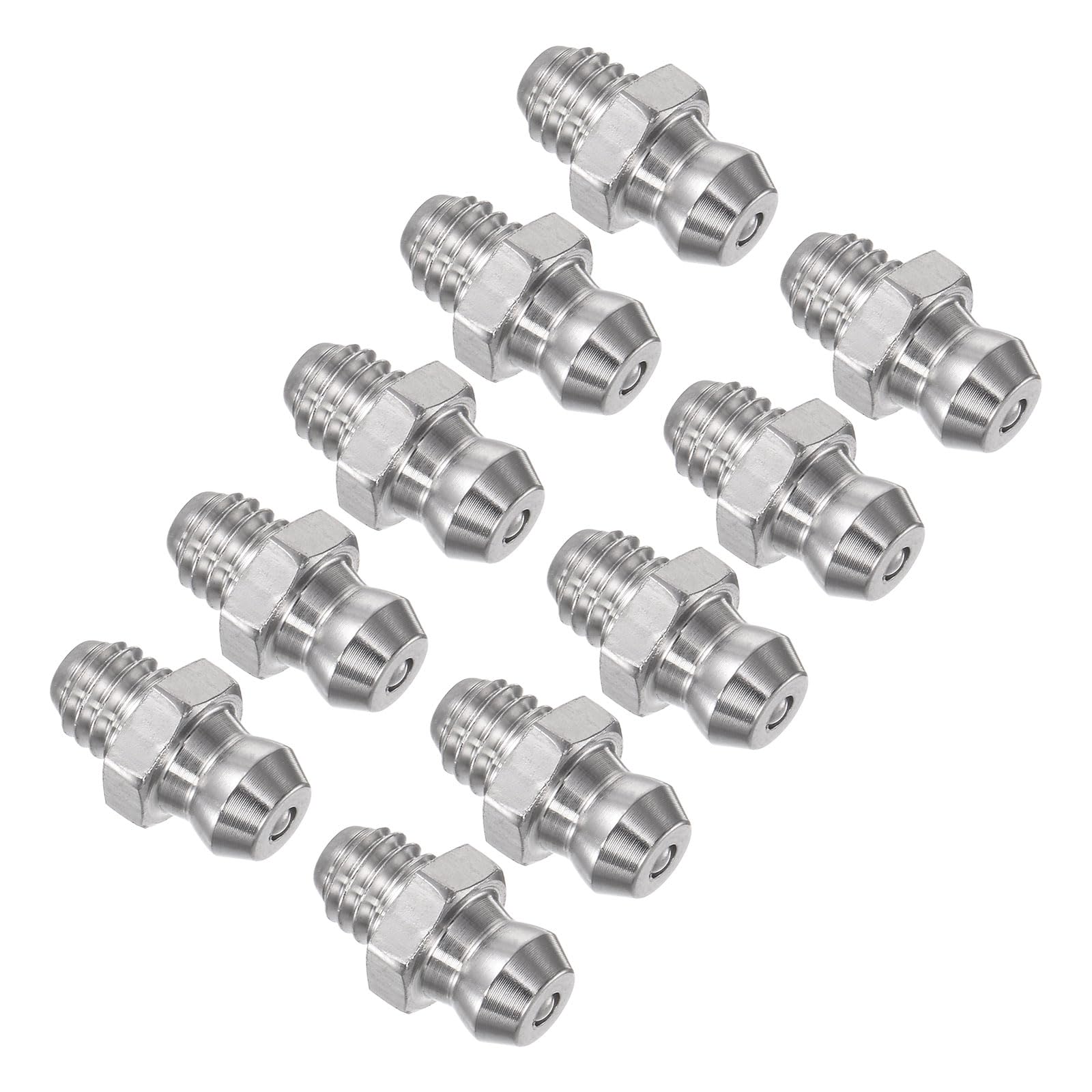 CoCud 304 Edelstahl Schmiernippel – M6 X 1 Mm, Gerade, Hydraulisch, 10 Stück, Für Maschinen & Fahrzeuge