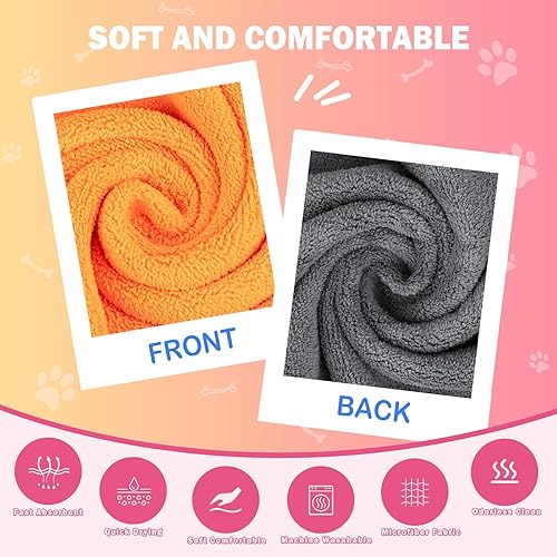 Miniatura 7 de MICOOYO 3 toallas para perros para secar, toallas superabsorbentes para el aseo de mascotas, toallas de baño de secado rápido para cachorros y gatos
