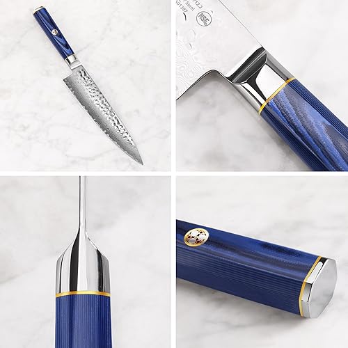 Miniatura 4 de Cangshan Cuchillo Sashimi serie KITA con funda, acero de Damasco X-7 de alto carbono (12 pulgadas)