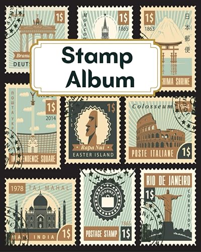 Stamp Album Stamp Collecting Album for Stamp Collectors, Large Vintage Stamp Stockbook, Organize & Catalog Stamps,Tracking For Collectors, For Kids,
