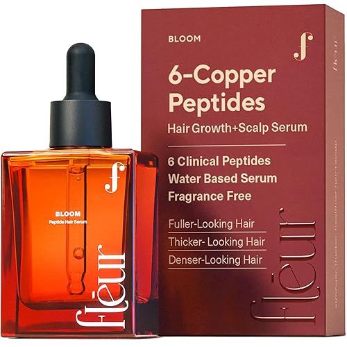 Bloom - Suero capilar con péptido de cobre clínicamente probado para el crecimiento del cabello, multipéptidos avanzados no grasos y ligeros para