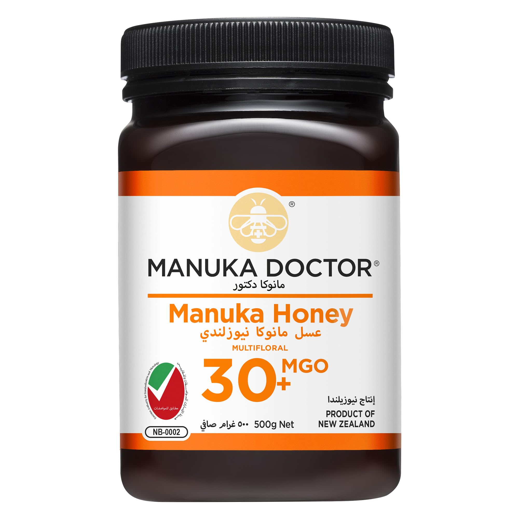 MANUKA DOCTOR - MGO 30+ Manuka Honey Multifloral, 100% Pure New Zealand Honey. Certified. Guaranteed. RAW. Non-GMO (500g) MGO 30+ 500g