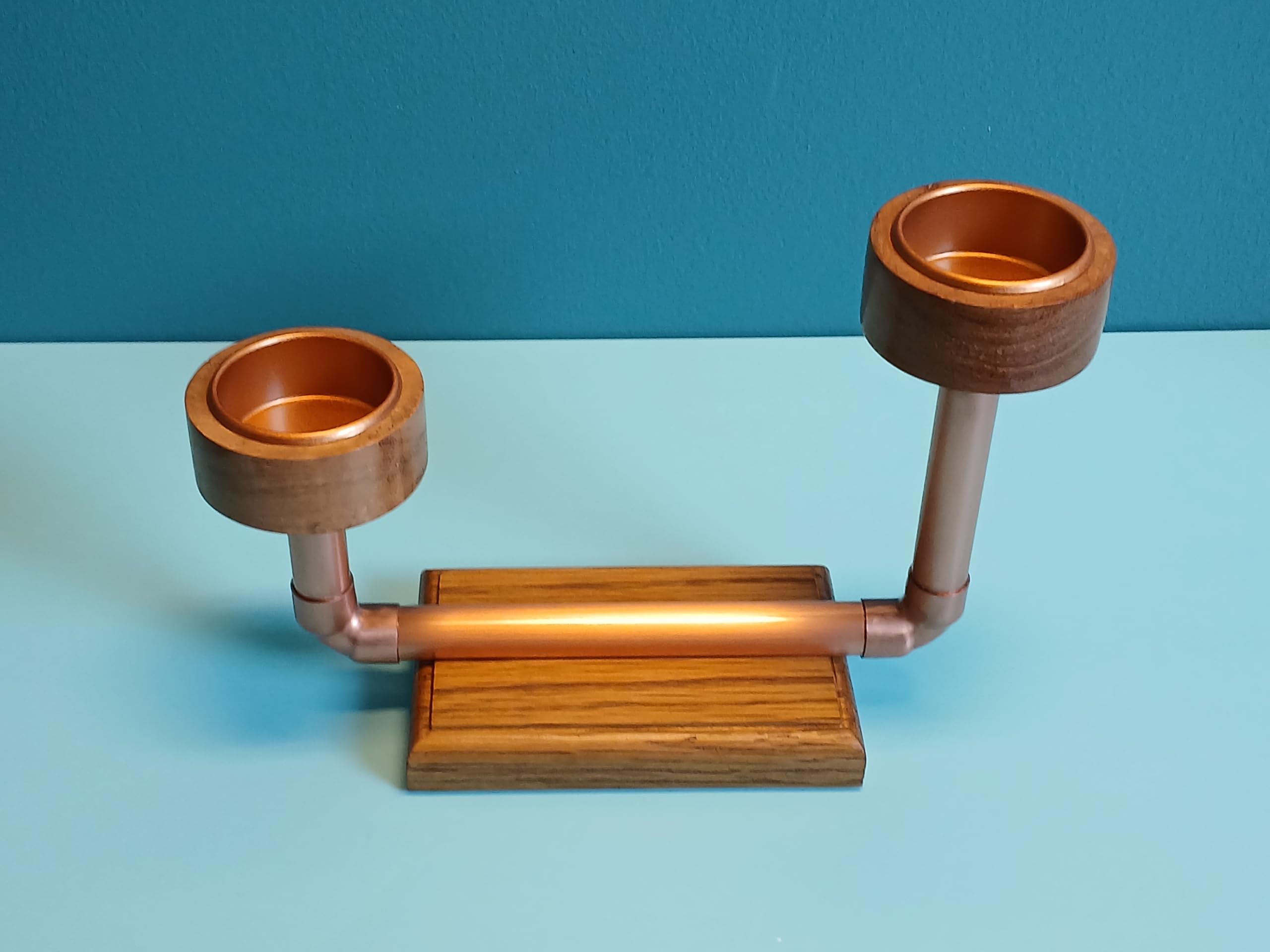 Copperpipe, Tea Light, Modern Industrial style Design, Decorative 2 tear elevated holders, Handmade