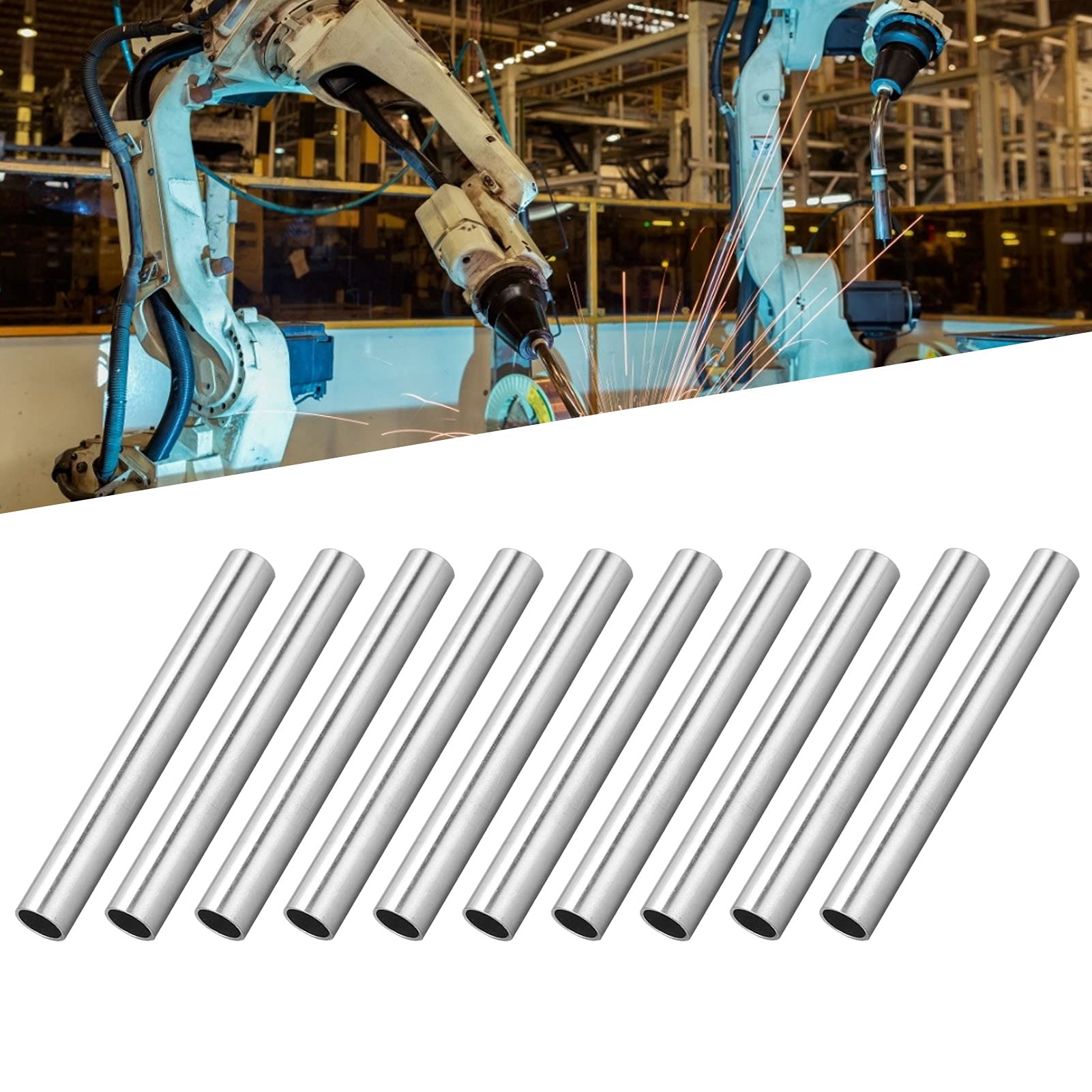 Aluminum Pipe Fittings Inner Diameter 12mm Outer Diameter 10mm Length 100mm Hollow Aluminum Tube For Handmade Frames Robot Replacement Accessories