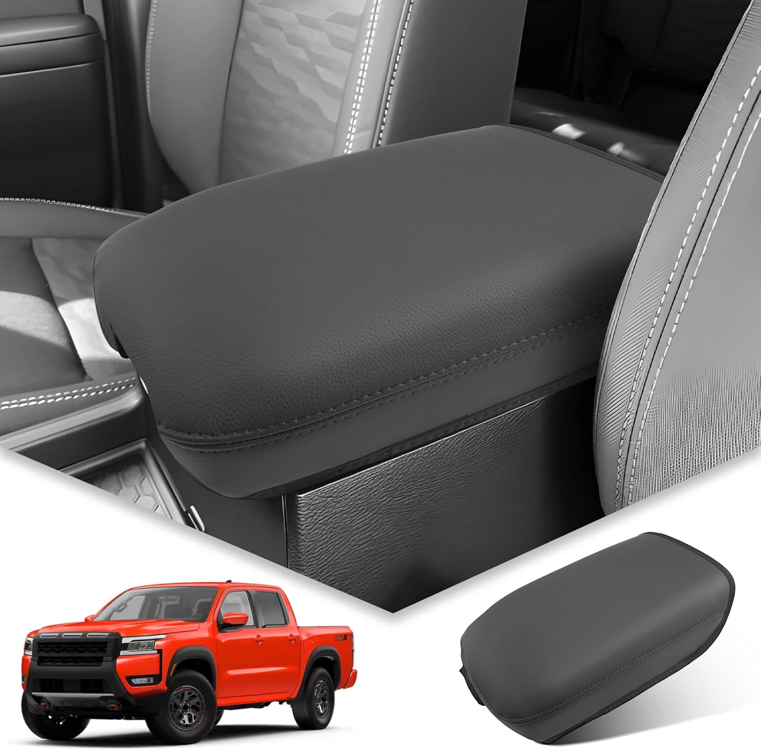 BIBIBO 2025 Frontier Center Console Cover for 2022-2025 Nissan Frontier S/SV/Pro-X/Pro-4X/SL Arm Rest Cover Nissan Frontier Interior Accessories 2025-2022 Frontier Trucks Armrest Cover (Thin-B)