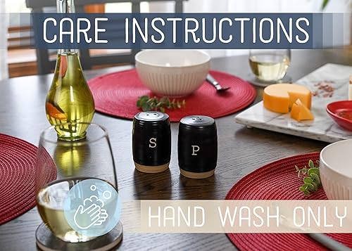 Vista 3 de Nat & Jules - Salero y pimentero de cerámica (3 x 2), color negro