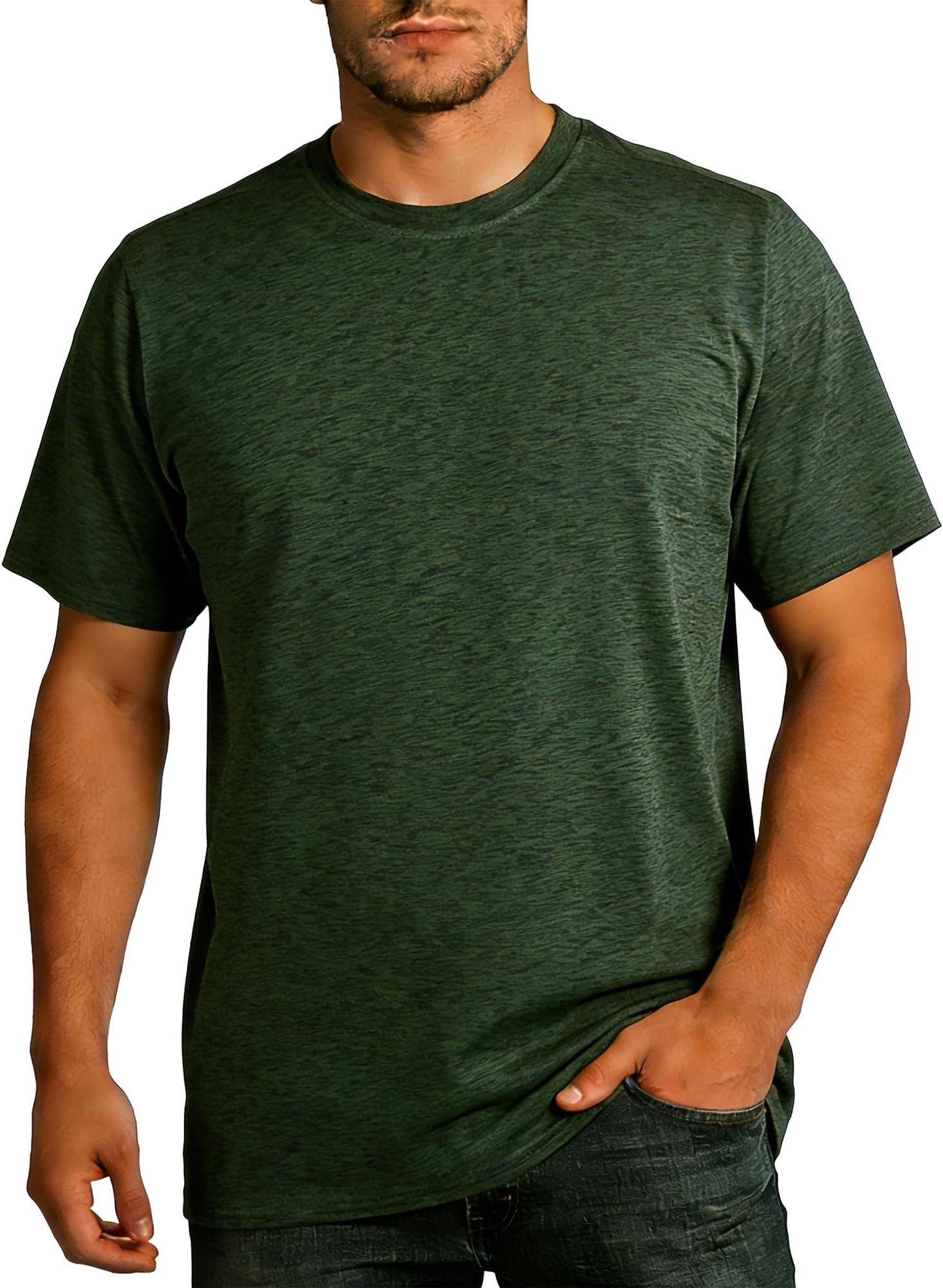 Men's Athletic T Shirts Crew Neck Breathable Quick-Dry Short Sleeve Workout T Shirt for Gym Running Fitness 1&2&5 Pack