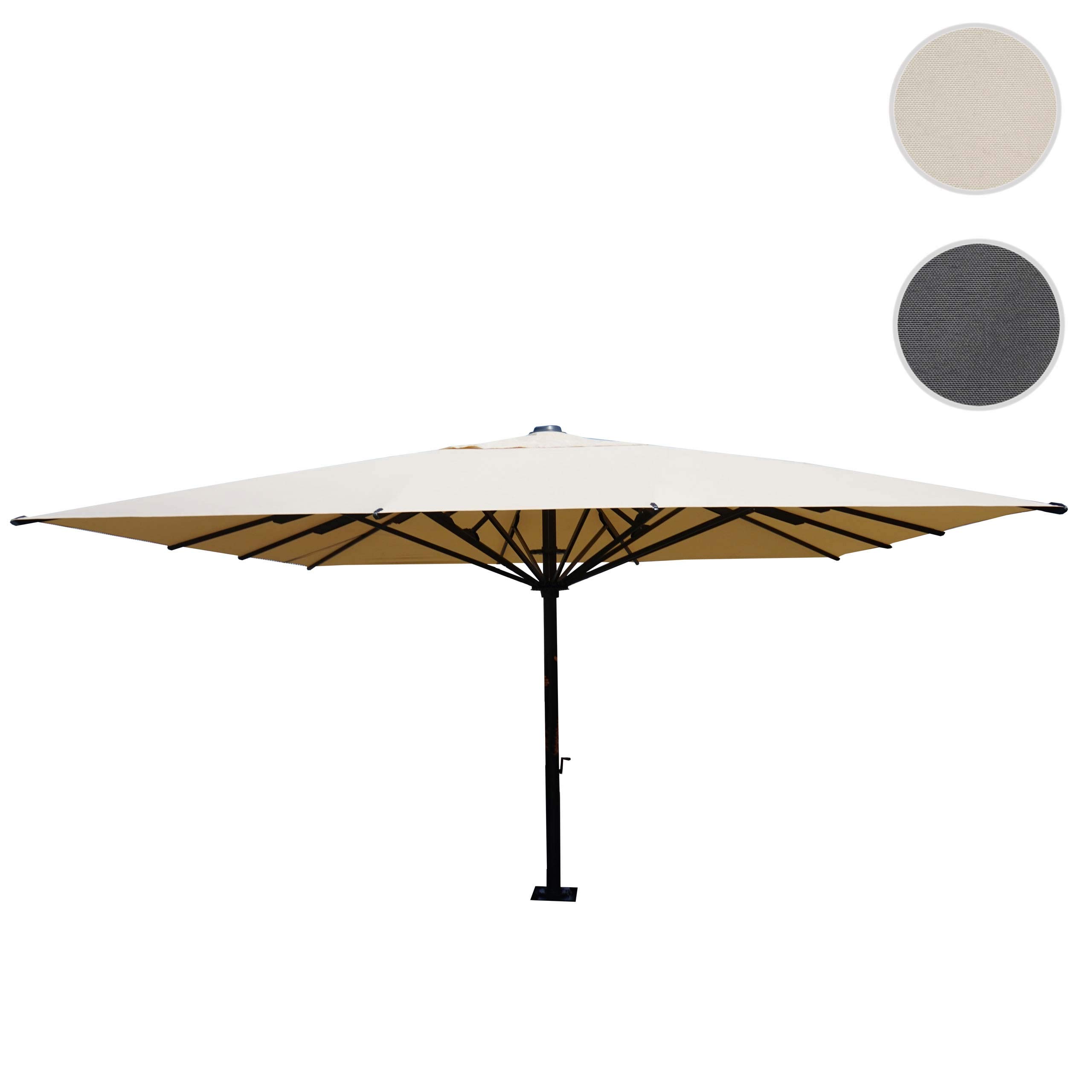 Mendler Gastronomie-Luxus-Sonnenschirm HWC-D20 5x5m - creme | XXL-Schirm, Marktschirm, (Ø7,2m), Polyester/Alu, 90kg